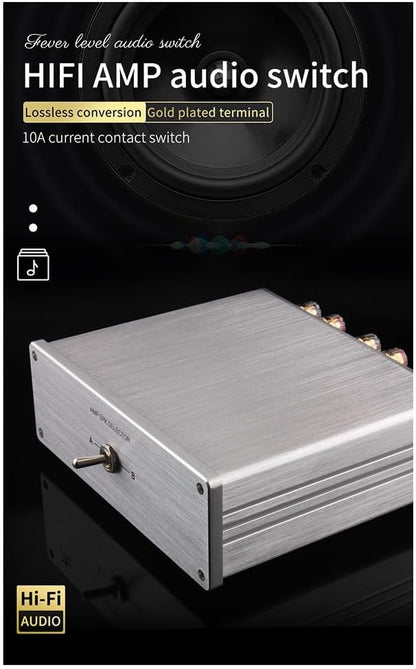 TKOWTB HiFi Lossless 4 in 1 Out 2 in 1 Out HiFi Stereo Audio Source Input Signal Switcher Switch Splitter Box(A) Easy Install