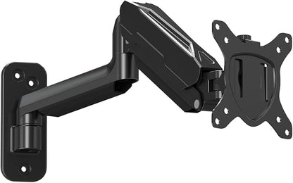 DreamAxis Single Monitor Wall Mount for 13-32" Computer Screens, Gas Spring Monitor Arm Holds Up to 19.8 lbs, Full Motion Height Adjustable Wall Bracket, 75x75/100x100mm VESA Mount, XD7001