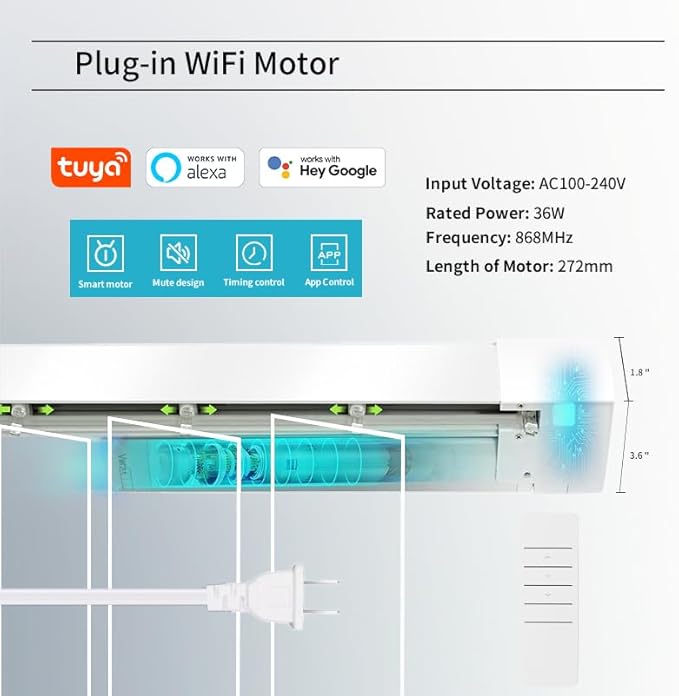 Blindify Motorized Sheer Vertical Blinds with Remote, Light Filtering Smart Vertical Blinds Work with Alex Google Home, Horizontal Blinds for Sliding Glass Doors, Customize(Misty Beige)