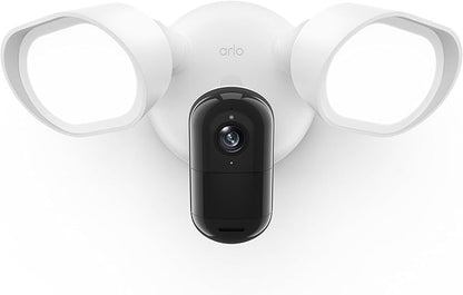 Arlo Wired Floodlight Camera, Home Security Camera with 2K Video and HDR, 2000 Lumens, Integrated Siren, Weather-Resistant, Color Night Vision, 160º Field of View, 2-Way Audio, White (2025)