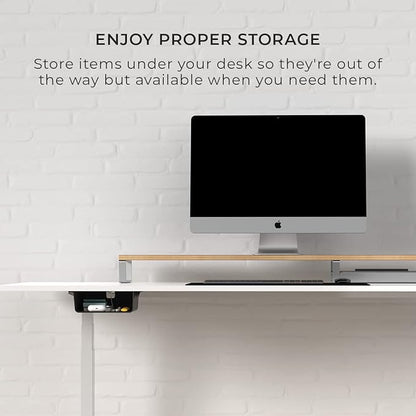 HumanCentric Under Desk Storage Shelf, Drawer Organizer for Office, Workstations, Tables, Sit Stand Desks, Gaming Setups, Mountable Storage Tray, Cable Management, Screw or Stick On with VHB Tape