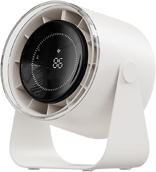 DURBESTER Small Desk Fan, 28dB Ultra-Quiet Desktop Air Circulator with 115° Adjustable Tilt, 100 Speeds, Rechargeable Battery, USB-Powered, Portable for Bedroom, Office, Kitchen, Travel -White