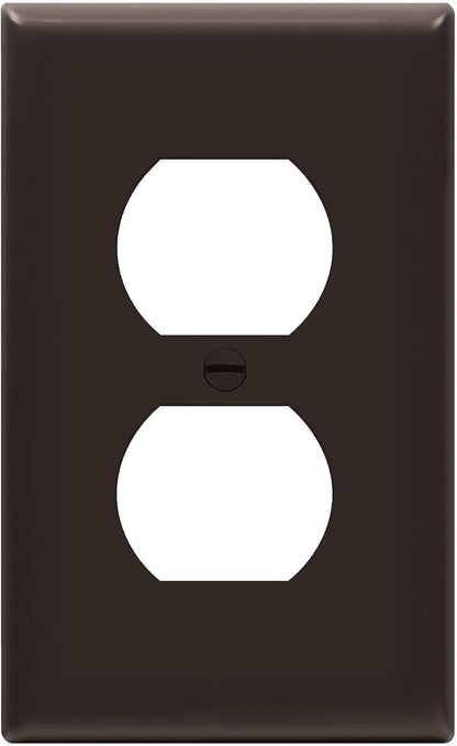 ENERLITES Duplex Receptacle Outlet Wall Plate, Gloss Finish, Size 1-Gang 4.50" x 2.76", Unbreakable Polycarbonate Thermoplastic, UL Listed, 8821-BR, Brown