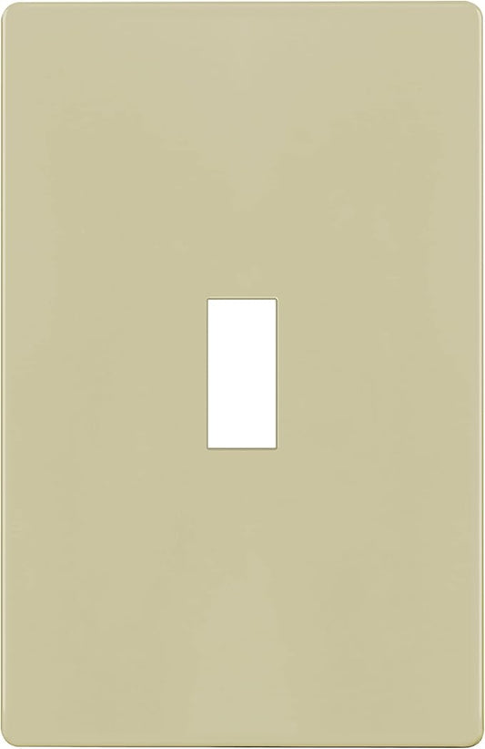 ENERLITES Screwless Toggle Switch Wall Plate, Child Safe Light Switch Cover, Standard Size 1-Gang 4.68" x 2.93", Unbreakable Polycarbonate Thermoplastic, UL Listed, SI8811-I, Glossy, Ivory