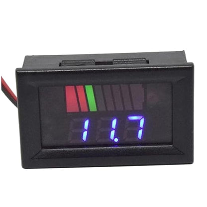Battery Charge Level Indicator Car Battery Capacity Meter Tester Checker 12V-60V Blue Motorcycle Checker Auto Tester Fuel Gauge Indicator