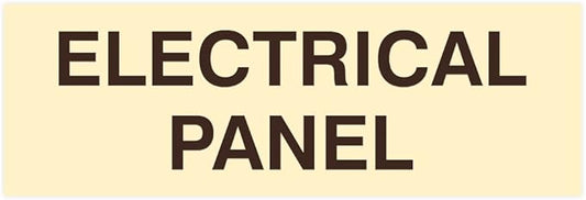 All Quality Basic Electrical Panel Sign - Fire Regulation Safety Compliance Sign - Ivory/Dark Brown - Large (1 Pack)
