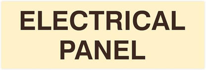 All Quality Basic Electrical Panel Sign - Fire Regulation Safety Compliance Sign - Ivory/Dark Brown - Medium (1 Pack)