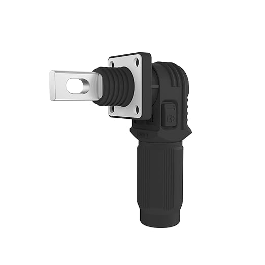 120A Battery Energy Storage Connector, 25mm² High Current Connectors IP67 Waterproof Copper Plate Wiring Power Adapter Quick Plug Terminal Right Angle Plug and Socket (1000V Black+Orange)