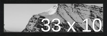 Frame It Easy 33 x 10 Black Grain Wood Frame (Derby)
