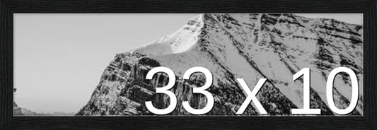 Frame It Easy 33 x 10 Black Grain Wood Frame (Derby)
