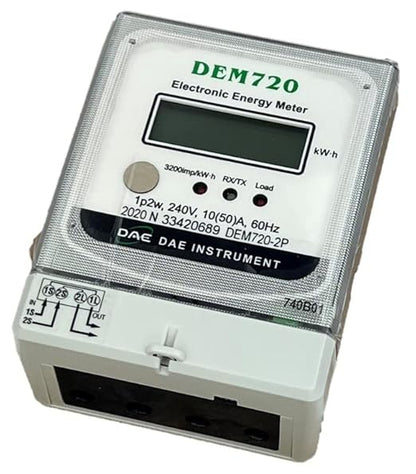 DAE DEM720-2P, 240V Electric kWh Submeter, RS485, 1P2W (2 hot wire), 50A, Internal CT