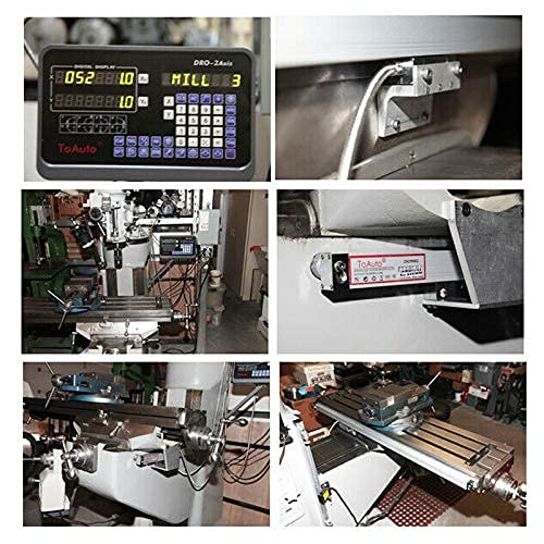 TOAUTO Digital Readout 2 Axis 3 Axis DRO Display Linear Scale 850mm 34" Precision 5um for Bridgeport/Knee Milling Lathe EDM Mill Machine
