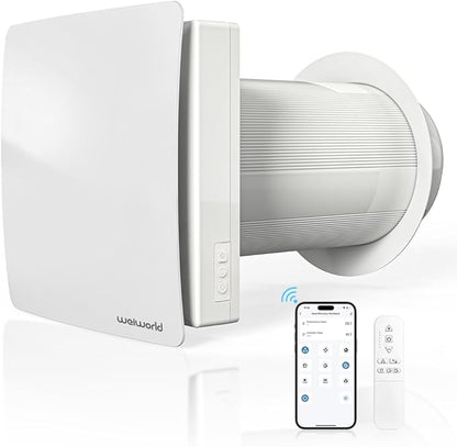 Weiworld Through the Wall HEPA Ventilation Fan- Ultra Quiet EC Motor Wall Vent Fan with WiFi/Remote Control, Brings Fresh Air In and Exhausts Stale Air Out for Bedroom, Basement, Attic
