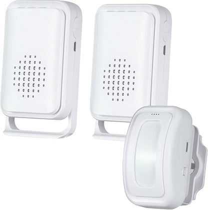 Wireless Motion Sensor Door Chime: Business Entry Doorbell Indoor Motion Detector Buzzer Monitor for Store Home Entrance Alert Bell, Bed Alarm for Elderly - LED Indicator & Vibration