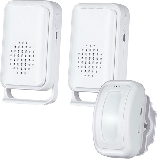 Wireless Motion Sensor Door Chime: Business Entry Doorbell Indoor Motion Detector Buzzer Monitor for Store Home Entrance Alert Bell, Bed Alarm for Elderly - LED Indicator & Vibration