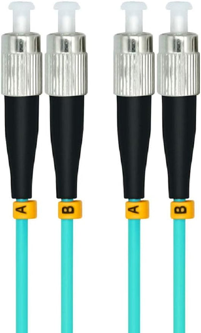 Jeirdus 15Meters 49ft Duplex 50/125 10G OM3 Multi-Mode Fiber Optic Cable Jumper Optical Patch Cord FC-FC
