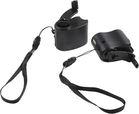 2PCS USB Hand Crank Charger Generator Manual Dynamo Power Supply for Mobile Phones and Digital Devices Portable Backup Energy Source for Travel and Outdoor Use