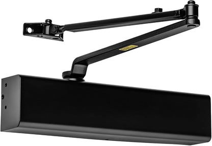 Dynasty Hardware Door Closer, Grade 1 Heavy Duty Commercial Hydraulic Closer, Self-Closing, Adjustable Spring Size 1-6, ADA Compliant, Surface Mount, Black, Series 8500