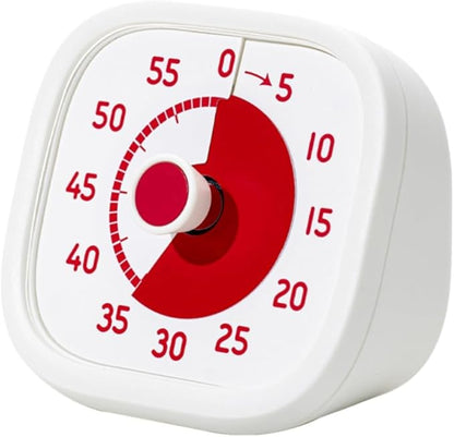 Visual Timer for Kids - 60 Minute Visual Kids Timer for Classroom Home Office, Countdown Timer for Cooking Teaching Working Meeting (White)