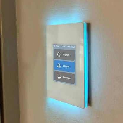 LANBON Smart Light Switch,1/2/3 Gang,3 Way for Whole House, LCD Magic Panel by WiFi Mesh Never be Offline, 2.4G Wi-Fi Smart Switch Compatible with Alexa&Google Home, Neutral Wire Required,L8-HS-White