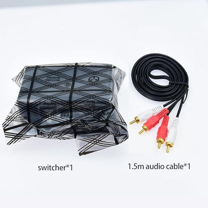 2 in 4 Out or 4 in 2 Out Audio Sound selector RCA Female Stereo Channel 2 Splitter switcher Box Switching No External Power No Noise