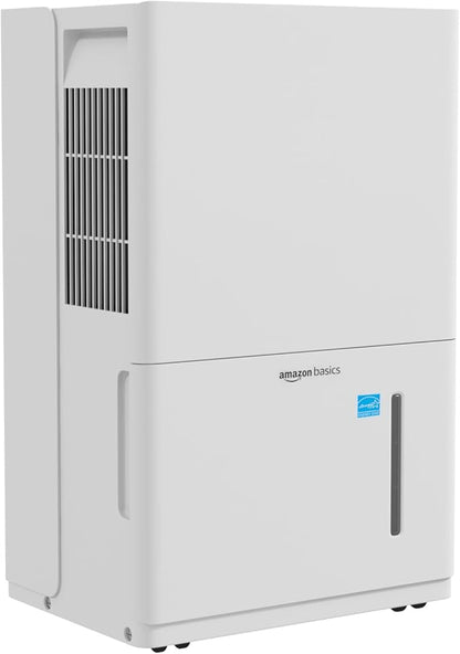 Amazon Basics Dehumidifier, 35-Pint, Energy Star Certified, for Basement, Bathroom and Other Rooms Up to 2500 SFT, with Timer, auto-defrost, Overflow Protection, White