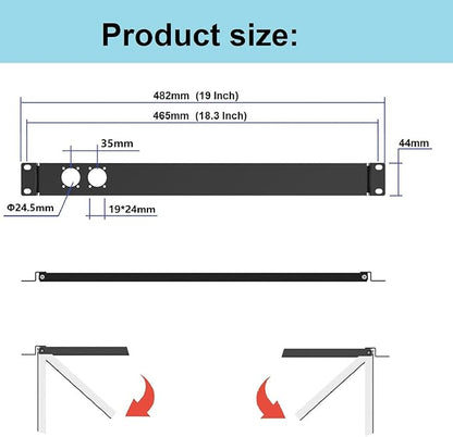 QiaoYoubang 1U Hinged Rack Panel 2D XLR HDMI Audio Rack Mount Panel for 19 inches Rack Mount (2D)