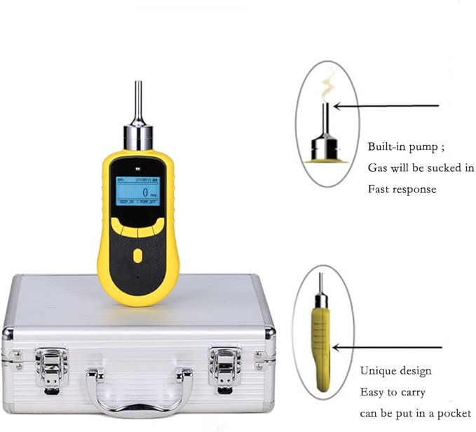 ATO Portable High Sensitivity Chlorine (Cl2) Gas Leak Detector, 0 to 100 ppm, with Sound and Light Alarm