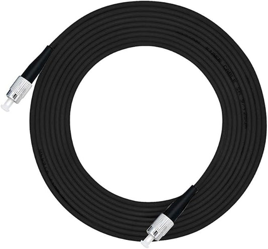 Jeirdus 50M FC to FC Outdoor Armored Simplex 9/125 SM Fiber Optic Cable Jumper Optical Patch Cord 50Meters 160ft Singlemode