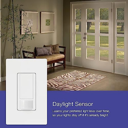 Lutron Maestro Motion Sensor Light Switch Indoor for Bathroom, Garage, Laundry Room, Closet, Occupancy Sensor Light Switch, Single-Pole, No Neutral, MS-OPS5M-BI