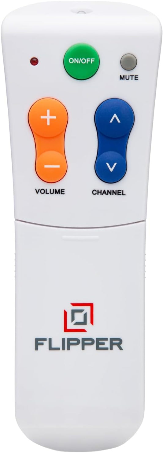 Flipper Big Button Universal TV Remote for Seniors, Dementia - Works Both TV Only or TV & Cable (STB) Set Up - Favorites, IR Devices Spectrum, Xfinity, Samsung, Vizio, LG [Does not Work Streaming]