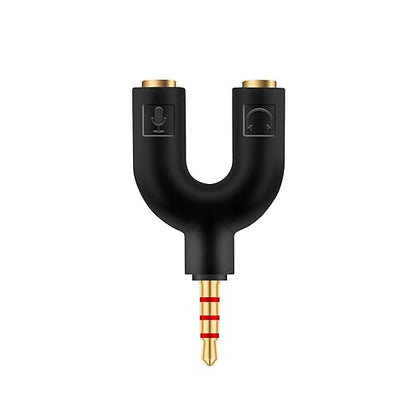 HIEbee 2 in 1 3.5mm Headphone Splitter Adapter (Microphone + Audio) Female to Male&Male to Female Stereo Jack Y Cable Compatible for PS4,PS5,Nintendo Switch,Phone,Laptop(3 in 1 Pack)
