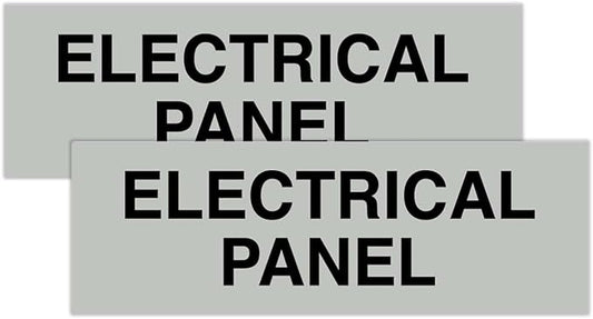 All Quality Basic Electrical Panel Sign - Fire Regulation Safety Compliance Sign - Lt Gray - Medium (2 Pack)