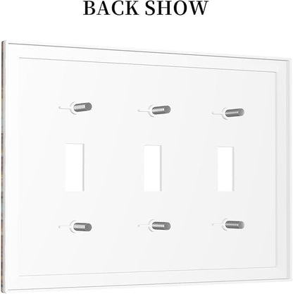 Bvtewkhz Dogs Funny Puppy Pets Vintage 3 Gang Triple Toggle Decorative Outlet Covers Light Switch Plate Electrical Receptacle Switchplate For Bathroom Kitchen Bedroom