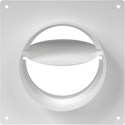 Repa Market 4 Inch Duct Connector Flange with Backdraft Damper – ABS Plastic Round Male Fit Vent Pipe Adapter – Wall Plate HVAC Exhaust & Intake Coupling – for Ventilation and Cooling Systems