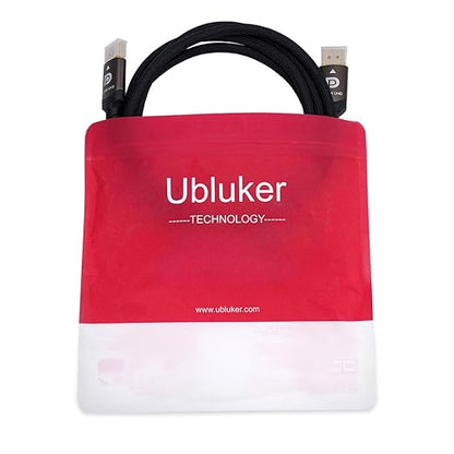Ubluker 10K 8K DisplayPort 2.1 Cable 54Gbps 16.4 FT, Certified DP to DP Cord 4K 240Hz 165Hz 144Hz 120Hz 10K 8K 120Hz Nylon Braided UHBR HDCP2.3 FreeSync G-Sync RTX5090 Gaming Monitor PC Projector