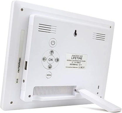 American Lifetime 【New 2025】 Dementia Digital Clock for Seniors, Large Display with Custom Alarms, Clock with Day & Date for Elderly, Large Number Digital Clock White