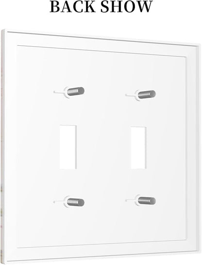 Bvtewkhz Floral Birds Morris 2 Gang Double Toggle Decorative Outlet Covers Light Switch Plate Electrical Receptacle Switchplate For Bathroom Kitchen Bedroom