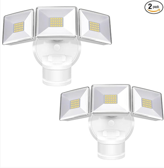 OREiN 2 Pack Motion Sensor Outdoor Lights, 4500LM 30W Outdoor Security Lights, 180°/40FT Motion Detection, Dusk to Dawn/Auto/Test, IP65 Waterproof Exterior Flood Lights for Garage, Yard(Hardwired)
