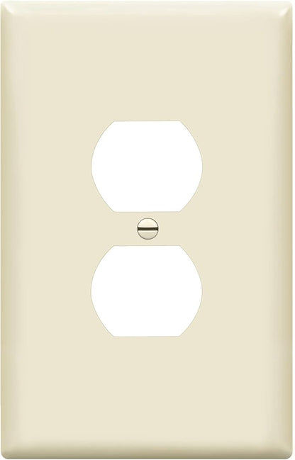 ENERLITES Duplex Receptacle Outlet Wall Plate, Jumbo Electrical Outlet Cover, Gloss Finish, Oversized 1-Gang 5.51" x 3.50", Polycarbonate Thermoplastic, 8821O-LA, Light Almond