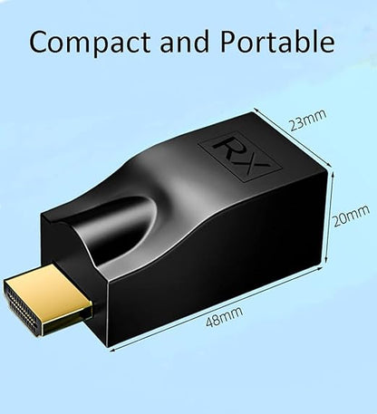 MVBOONE HDMI Extender Adapter Over Cat5e/6 (1pair), HDMI Repeater to RJ45 Ethernet Network Converter, 4k HD 1080p UP to 30m/98ft, for HDTV, Set-top Boxes, DVD, PS4, STB, Black