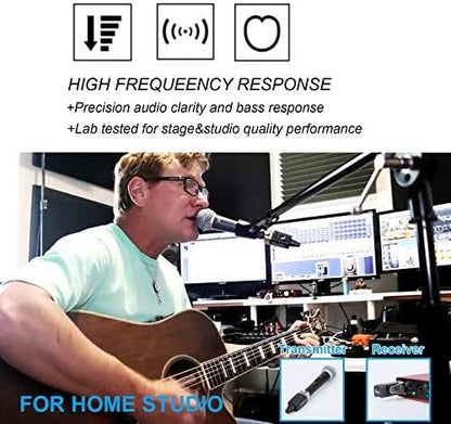 Xvive U3 XLR Microphone Wireless System 2.4GHz Wireless XLR Transmitter and Receiver for Dynamic Microphone, Audio Mixer, PA System