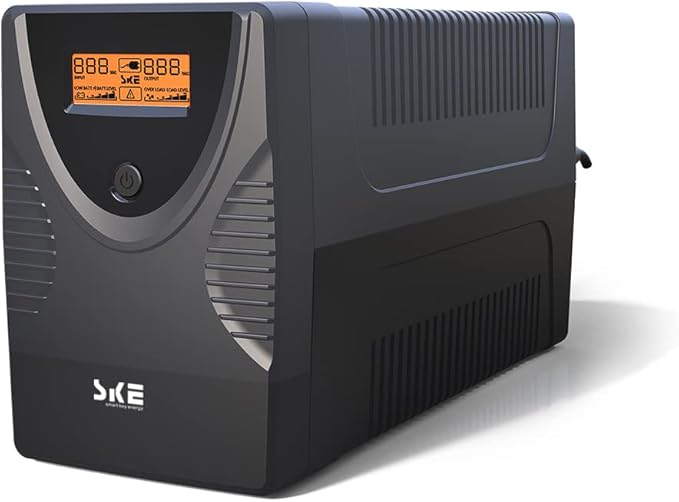 Ups Battery Backup and Surge Protector 1250VA/720W,Computer Uninterruptible Power Supply Units,Battery Backup Intelligent LCD,SKE Back UPS,Uninterruptible Power Supply,Battery Backup for Computer SKE