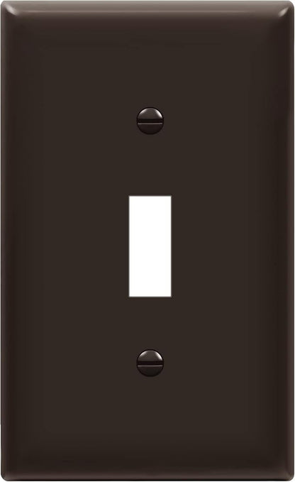 ENERLITES Toggle Light Switch Wall Plate, Gloss Finish, Size 1-Gang 4.50" x 2.76", Unbreakable Polycarbonate Thermoplastic, 8811-BR, Brown, Standard