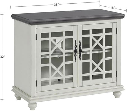 Martin Svensson Home Elegant Small Spaces TV Stand Blue with Coffee Walnut Top