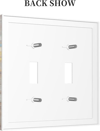 Bvtewkhz Tiger Vintage 2 Gang Double Toggle Decorative Outlet Covers Light Switch Plate Electrical Receptacle Switchplate For Bathroom Kitchen Bedroom