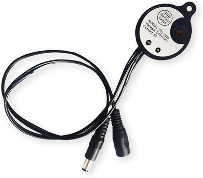 DC 6V 12V-24V 5A PIR Motion Activated Body Sensor Switch with DC Cable for LED Strip Light ((Roundness(with Light Sensor), Black)