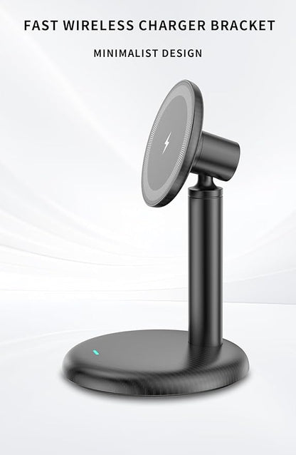 Mag-Safe Charger Stand for iPhone 17/Air/16/15/14/13/12,15W Fast Charging,Wireless Charging Pad Compatible with MagSafe Suitable for Desk or Nightstand (No Adapter)