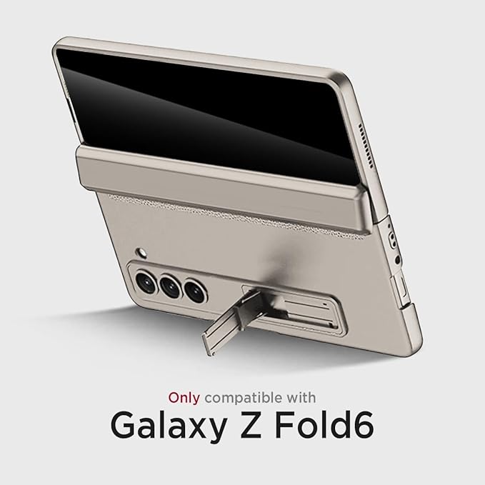 Miimall for Samsung Galaxy Z Fold 6 Case with Privacy Screen Protector, Built-in Adjustable Kickstand & Magnetic Hinge Protection All-Inclusive Protective Case for Galaxy Z Fold 6 5G Titanium Grey