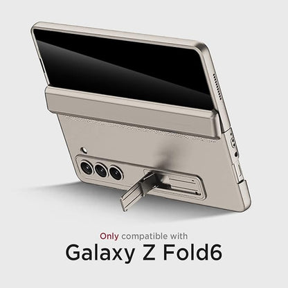Miimall for Samsung Galaxy Z Fold 6 Case with Privacy Screen Protector, Built-in Adjustable Kickstand & Magnetic Hinge Protection All-Inclusive Protective Case for Galaxy Z Fold 6 5G Titanium Grey